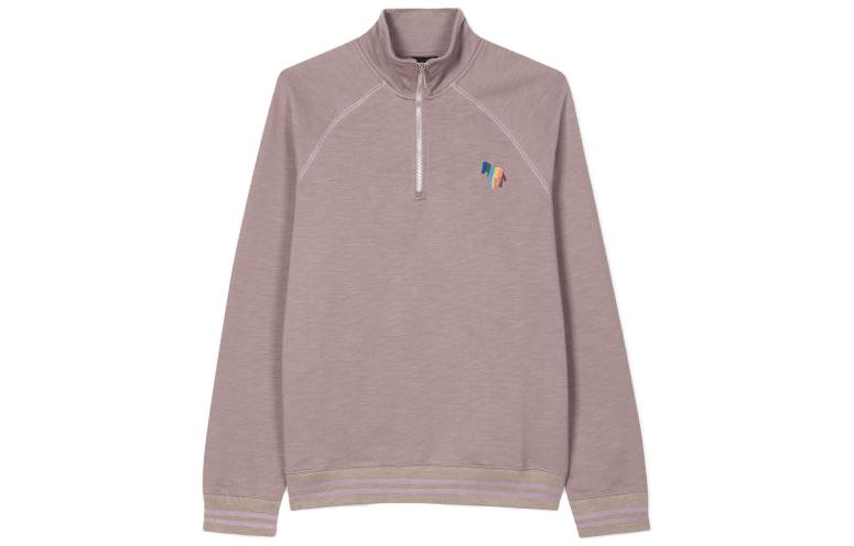 Paul Smith Stand Collar Zip Pullover Sweatshirt Grey Purple M2R-347YE-L21428-51