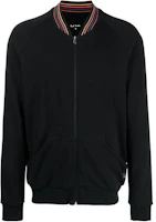 Paul Smith Striped Baseball Collar Zip Jacket Black M1A-540M-AU807B-79 Paul Smith Striped Baseball Collar Zip Jacket Black M1A-540M-AU807B-79