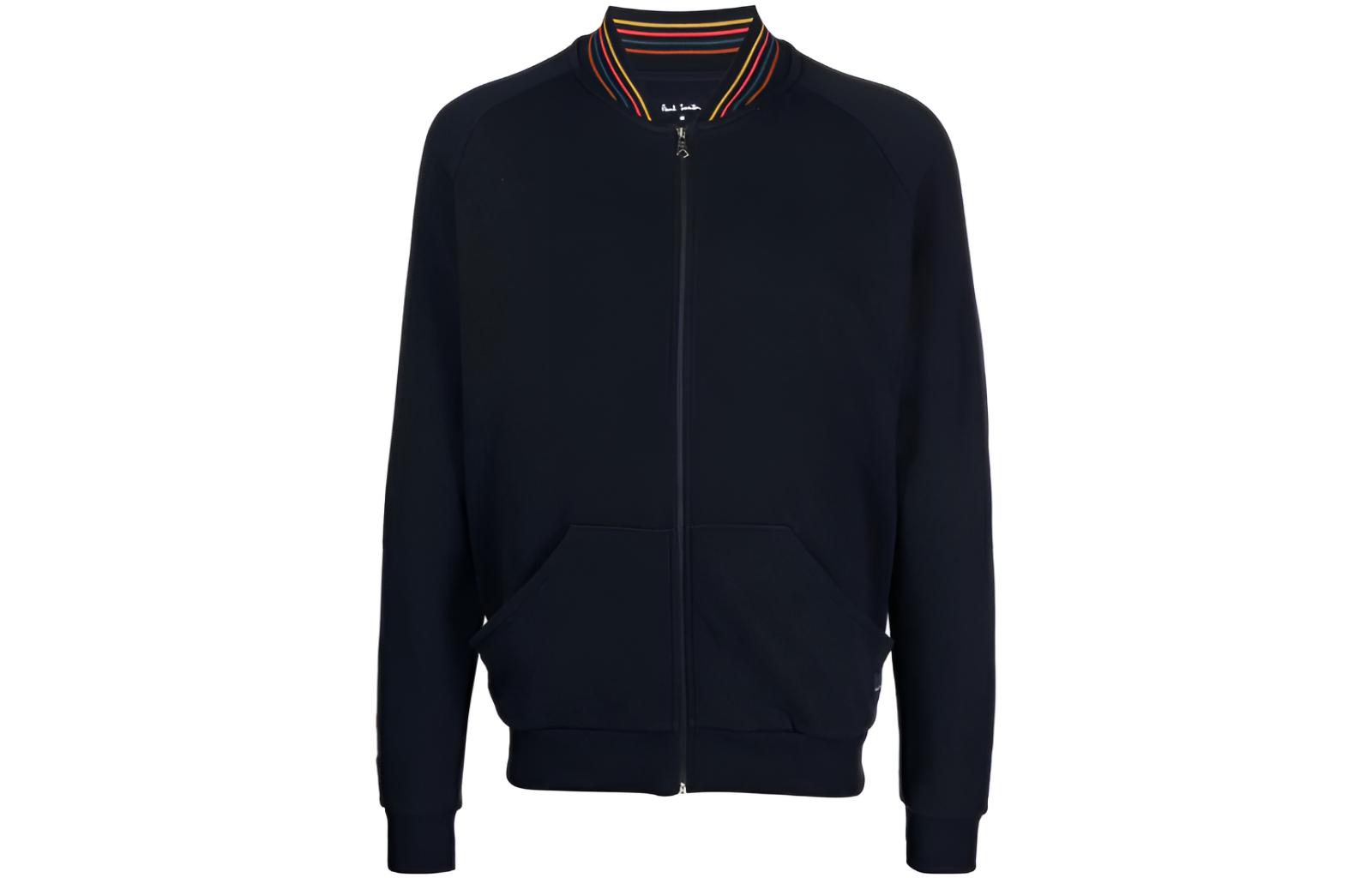 Paul Smith Striped Print V-Neck Zip-Up Long-Sleeve Jacket M1A-540M-AU807B-48