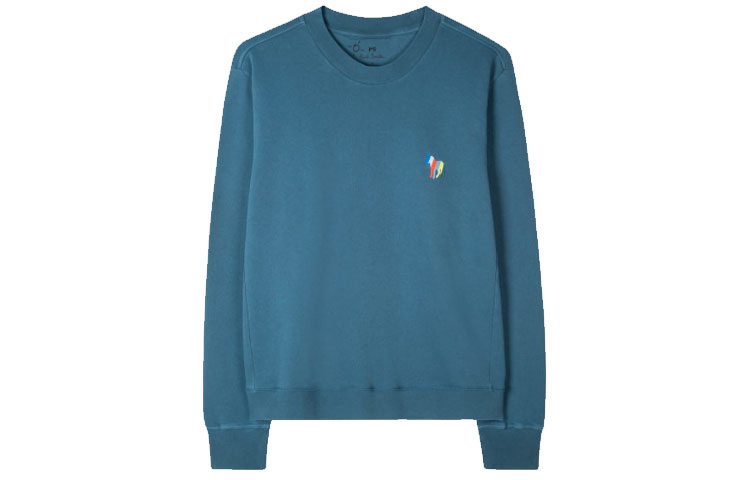 Paul Smith Striped Zebra Logo Pullover Sweatshirt Indigo Blue M2R-265XE-HP3138-46