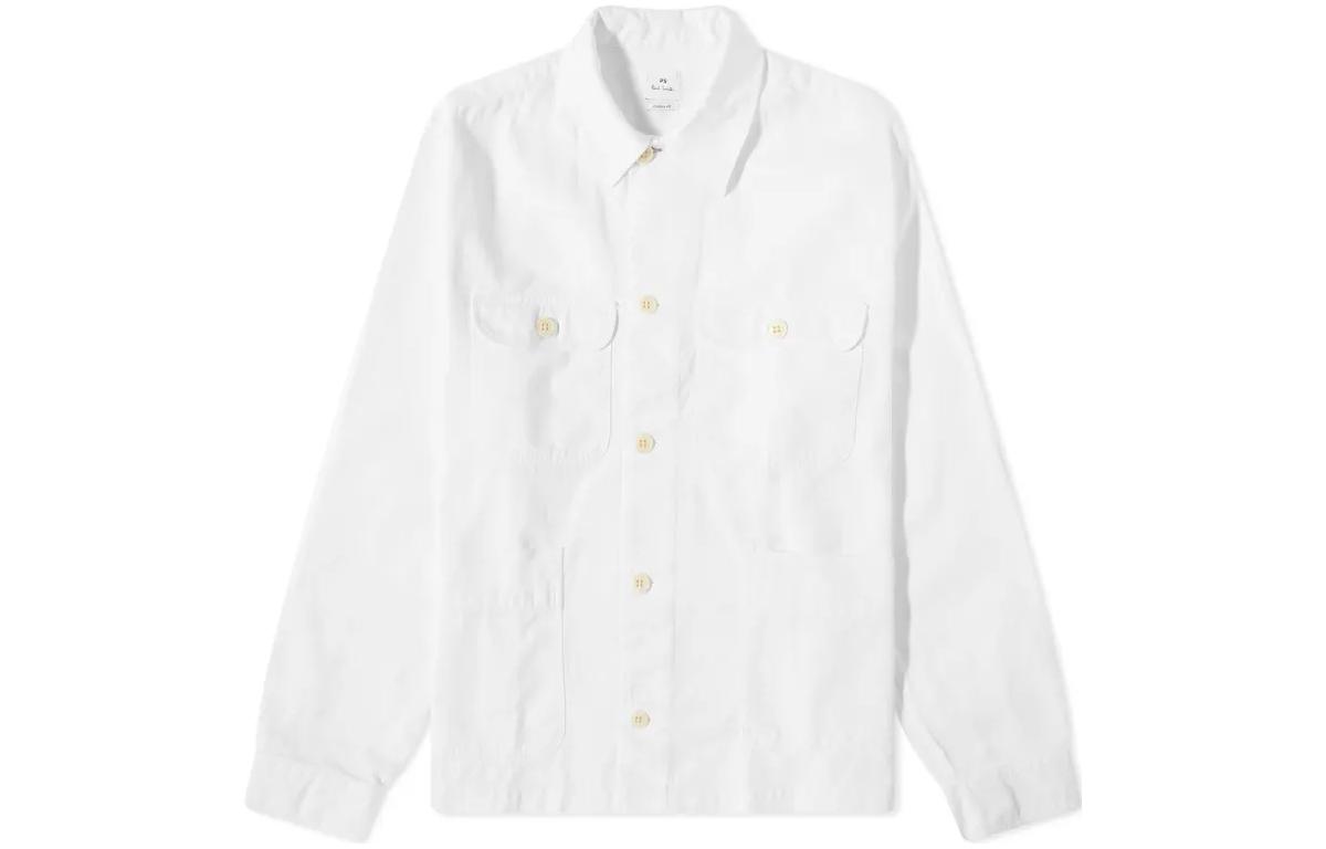 Paul Smith White Solid Color Casual Long-Sleeve Jacket. M2R-352Y-L21452-01