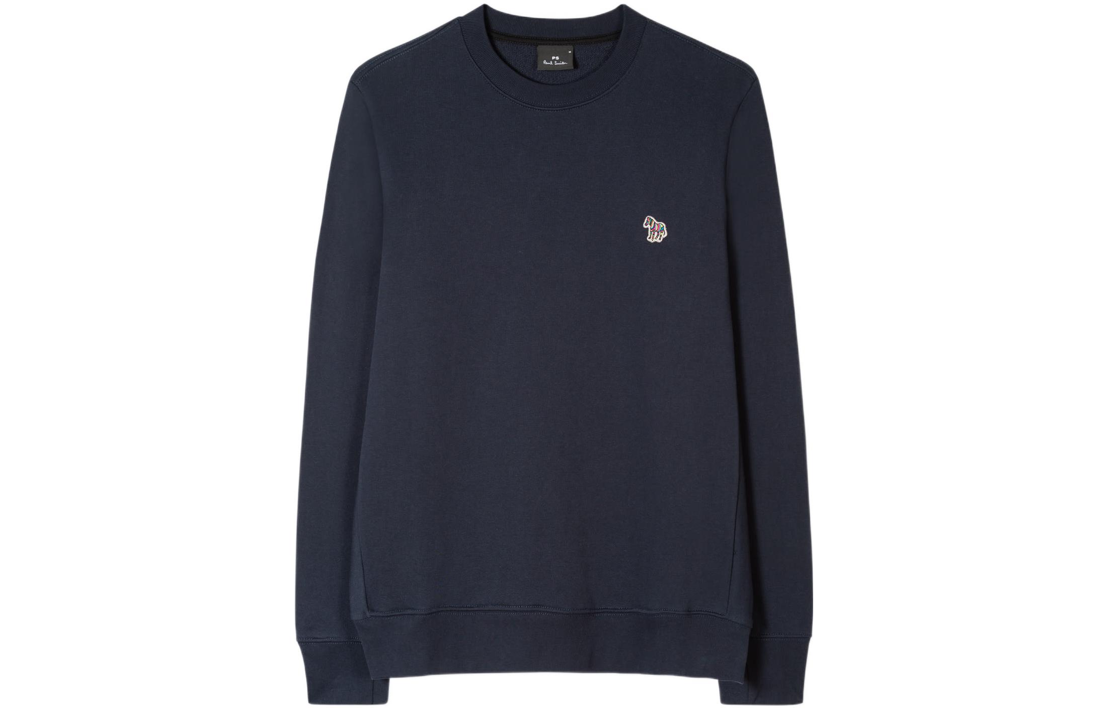 Paul Smith Zebra Logo Embroidered Blue Pullover Sweatshirt Men M2R-027R-FZEBRA-49