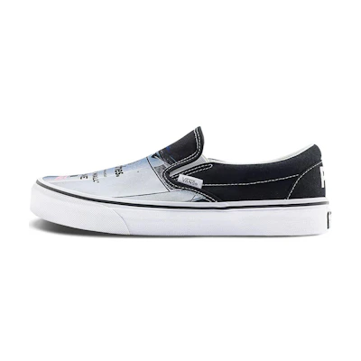 Peaches. One Universe Vans Classic Slip-On 'Black True White'