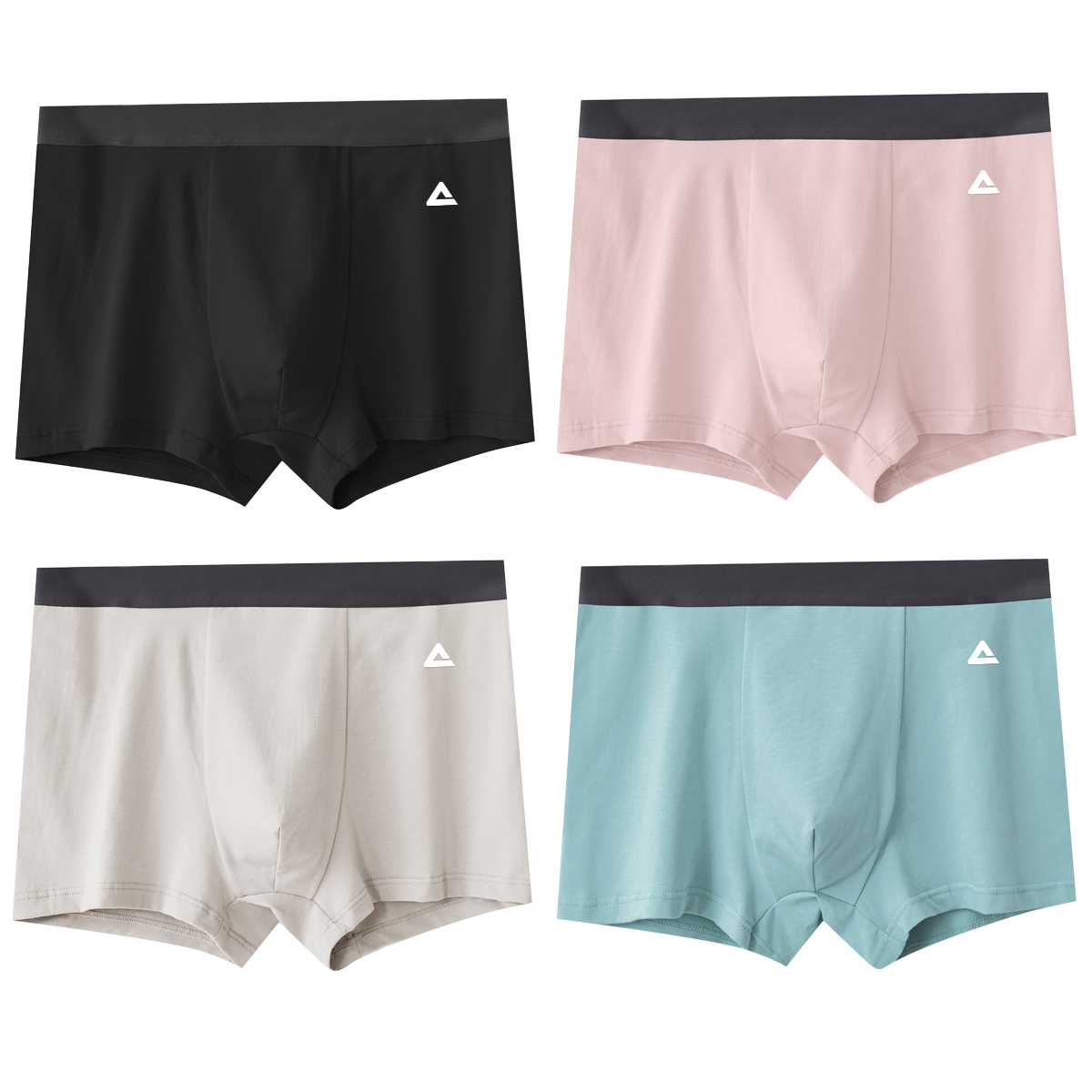 PEAK  Black Cotton Breathable Boxer Briefs - Minimalist Design, Various Sizes YZ82218-2