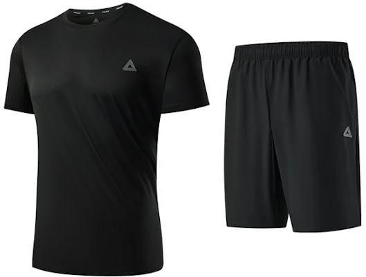 ピーク 通気性ランニングセット - 夏用スポーツウェア ブラック DF142031BLACKBLACK Buy ピーク 通気性ランニングセット - 夏用スポーツウェア ブラック DF142031BLACKBLACK