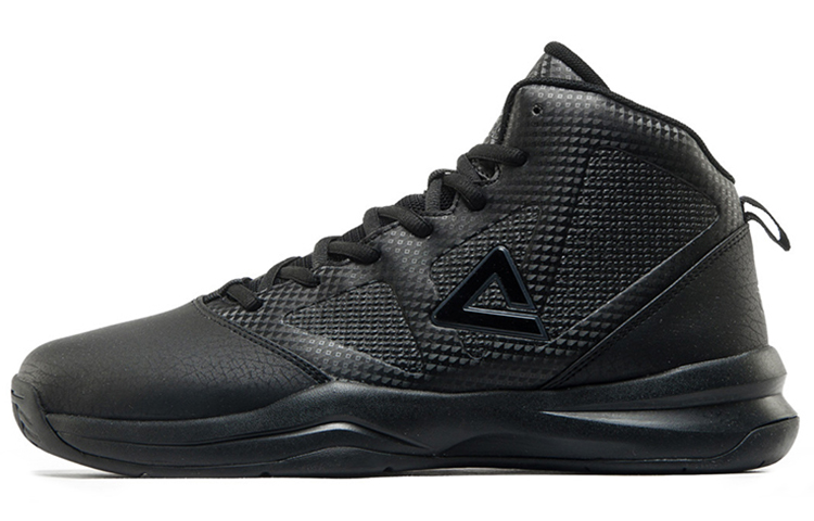 PEAK Black Gray Low-Top Basketball Shoes - Comfort, Shockproof, Waterproof. DA061201 Black and Gray