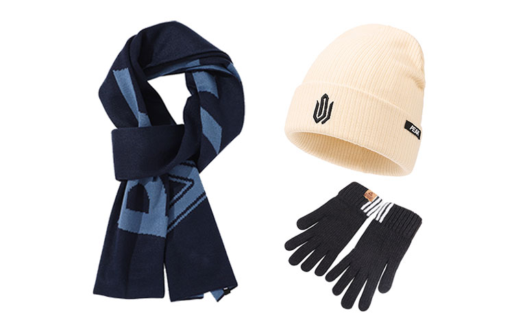 Peak Embroidered Logo Knit Warm Set Beanie - Unisex Couple Style. YH73414Set