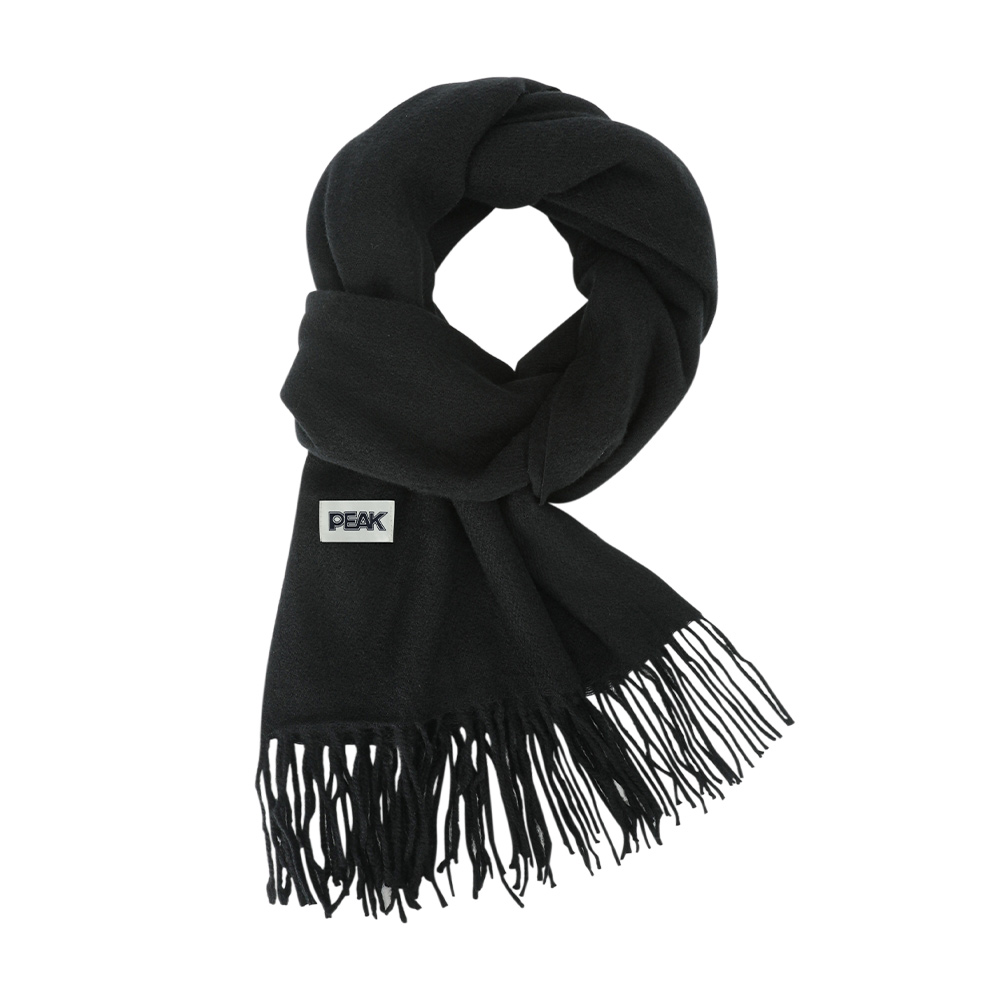 PEAK Fall/Winter Tassel Scarf, Windproof Warm Shawl, Unisex, Multiple Colors. YH01351BLACK New