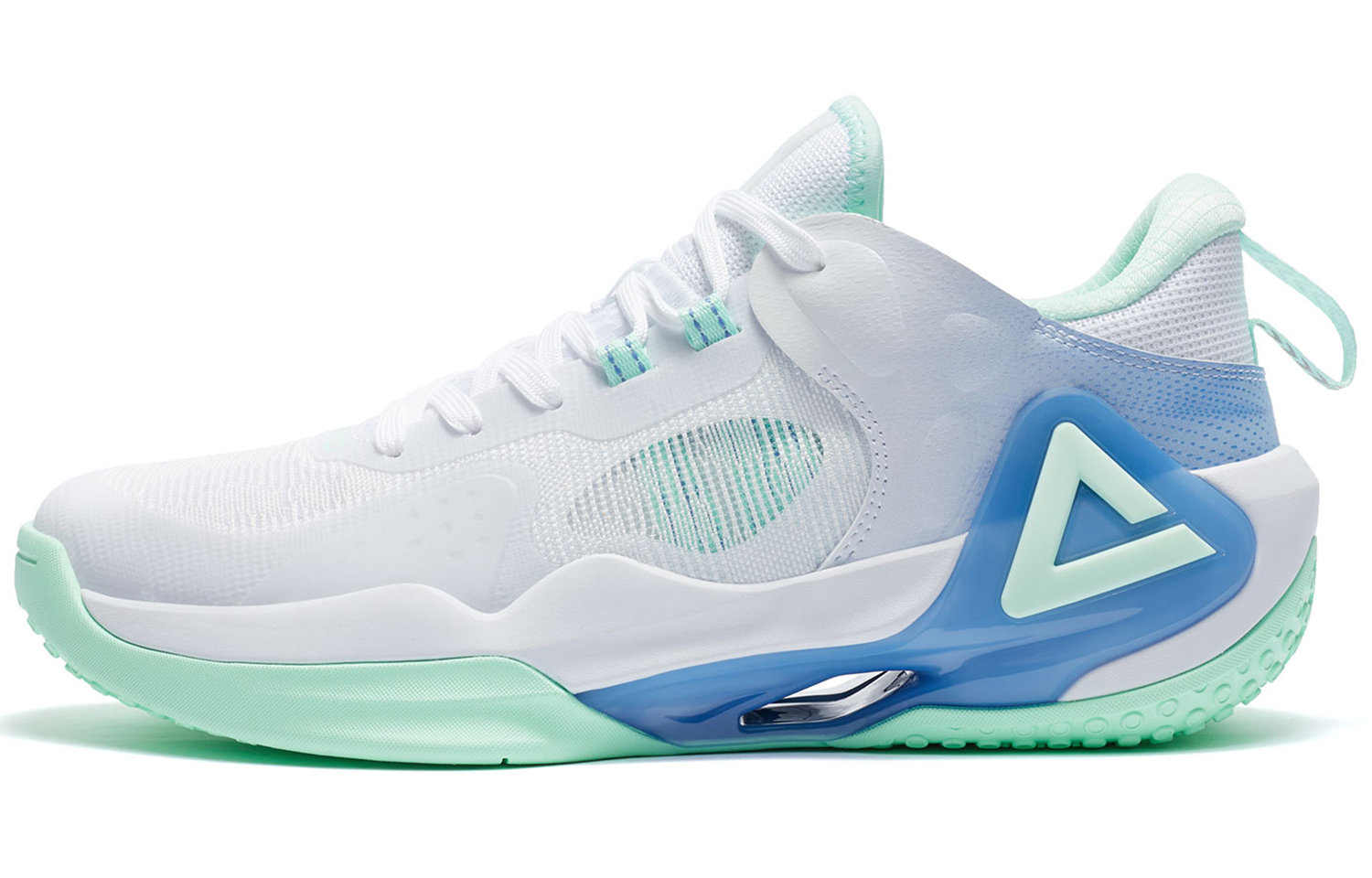 Peak Flash 2.0 Low Basketball Shoes Aurora White Blue Anti-Slip Cushioning. DA320011 Light Pale Blue