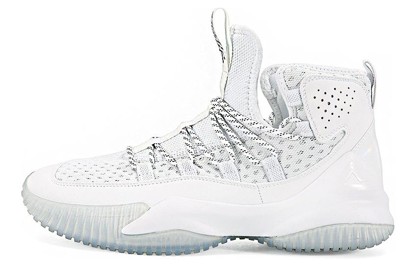 Peak High-Top Basketball Shoes White - Knit, Integrated Tongue, Cushion, Non-Slip. DA830551 White Color