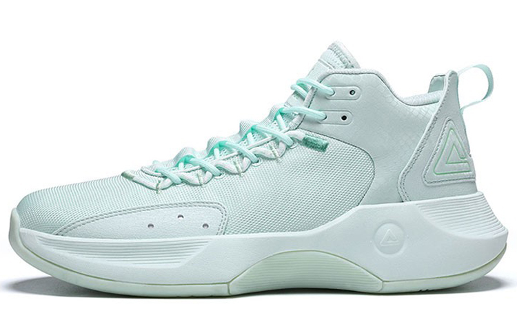 PEAK Nomad Mid Basketball Shoes Water Pink Green Cushion Non-Slip Durable DA210017 Mint Green Watercolor.