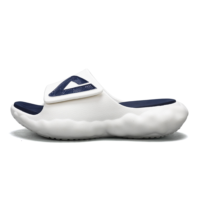 Peak Tai Chi Cloud Anti-Slip Lightweight Slides White/Deep Blue Fashion DL520517 Ultra-Light White Deep Blue
