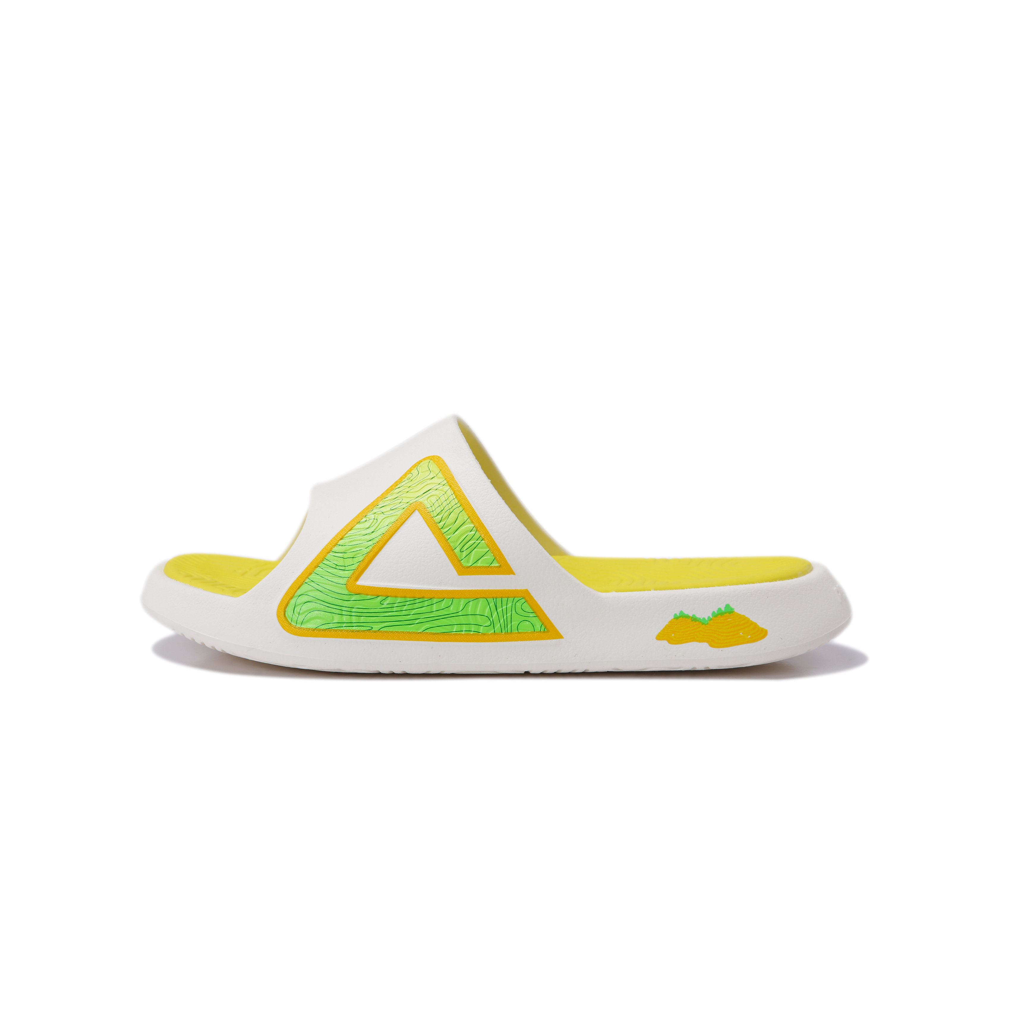 Peak Taichi 2.0 Recovery Slide Sandals Beige Green Anti-Slip Odor-Resistant DL430457 Rice/Yellow/Green