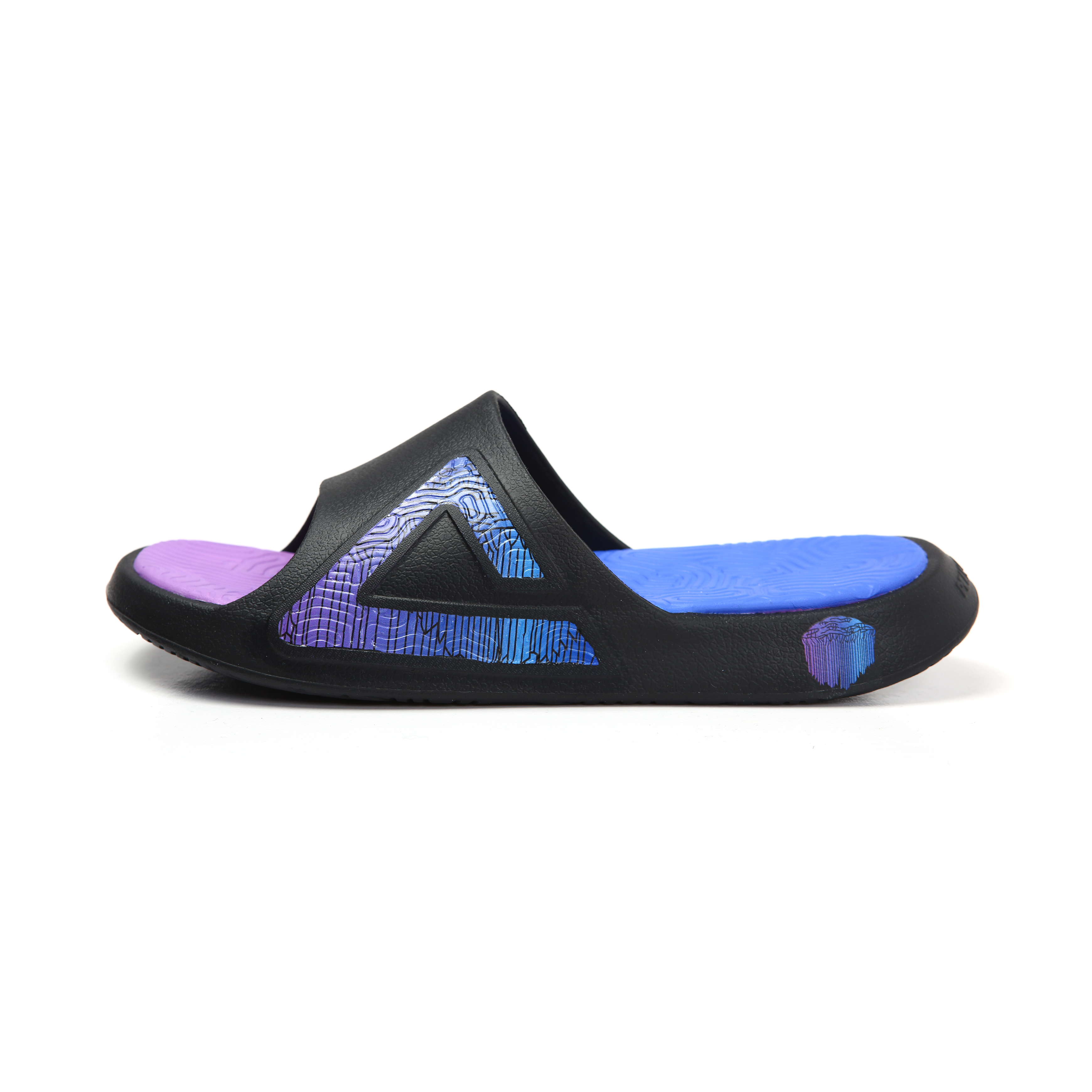 PEAK TAICHI 2.0 Slides Black Purple Recovery Comfort Casual EVA Slippers ET42037L Black/Purple Orchid