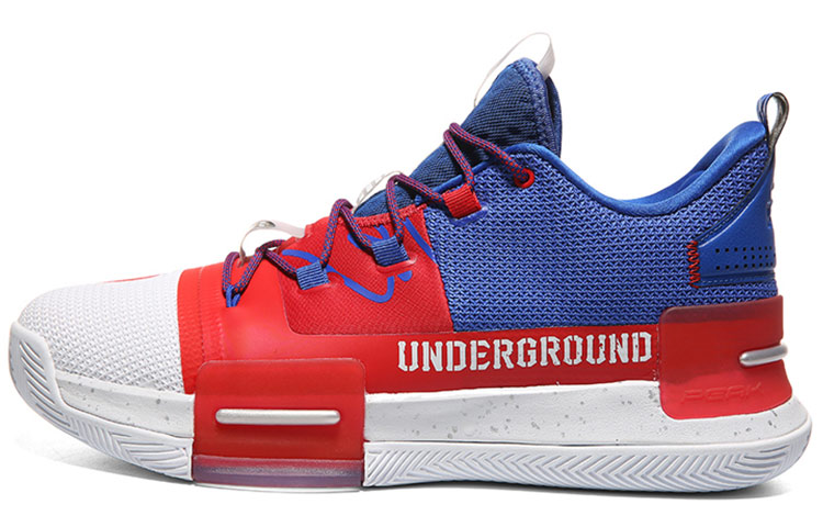 Peak TAICHI Flash 1 Low Basketball Shoes Red Blue Non-Slip Durable Sneakers E94455A Red and Blue.