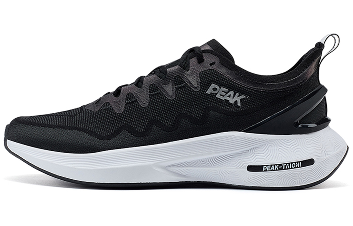 Peak Taichi Low-Top Running Shoes Black - Comfortable, Breathable, Durable. ET42667H Black/White Large