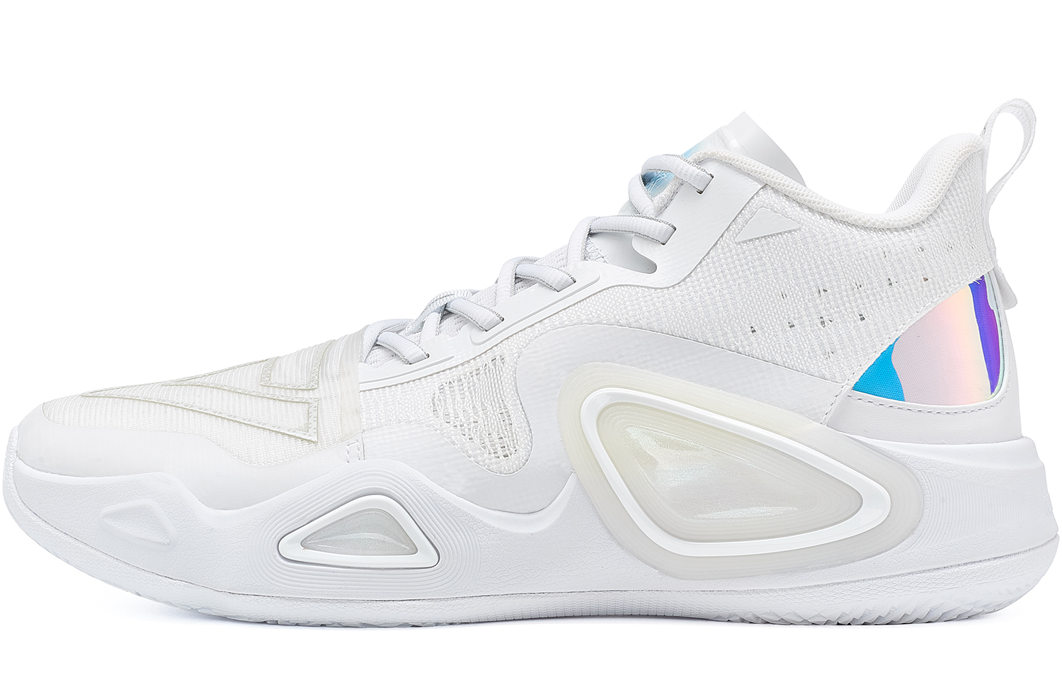 Peak Taichi Triangle 2.0 Bubble Mid Basketball Shoes White Synthetic ET31907A Large White
