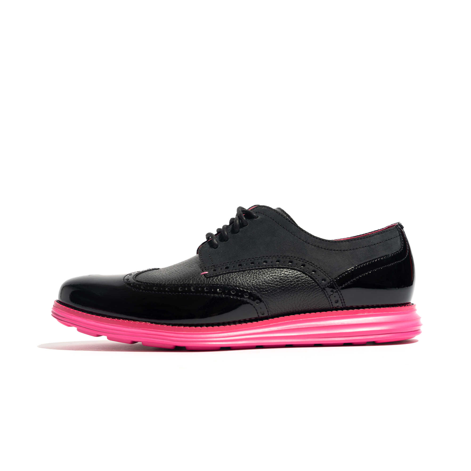 PHANTACI x Cole Haan Black Pink Leather Wingtip Oxford Casual Shoes C37881