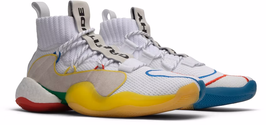 Pharrell Williams x adidas originals Crazy BYW 1.0 LVL X 防滑耐磨 高筒 實戰籃球鞋 男女同款 白黃紅 Sizing Pharrell Williams x adidas originals Crazy BYW 1.0 LVL X 防滑耐磨 高筒 實戰籃球鞋 男女同款 白黃紅