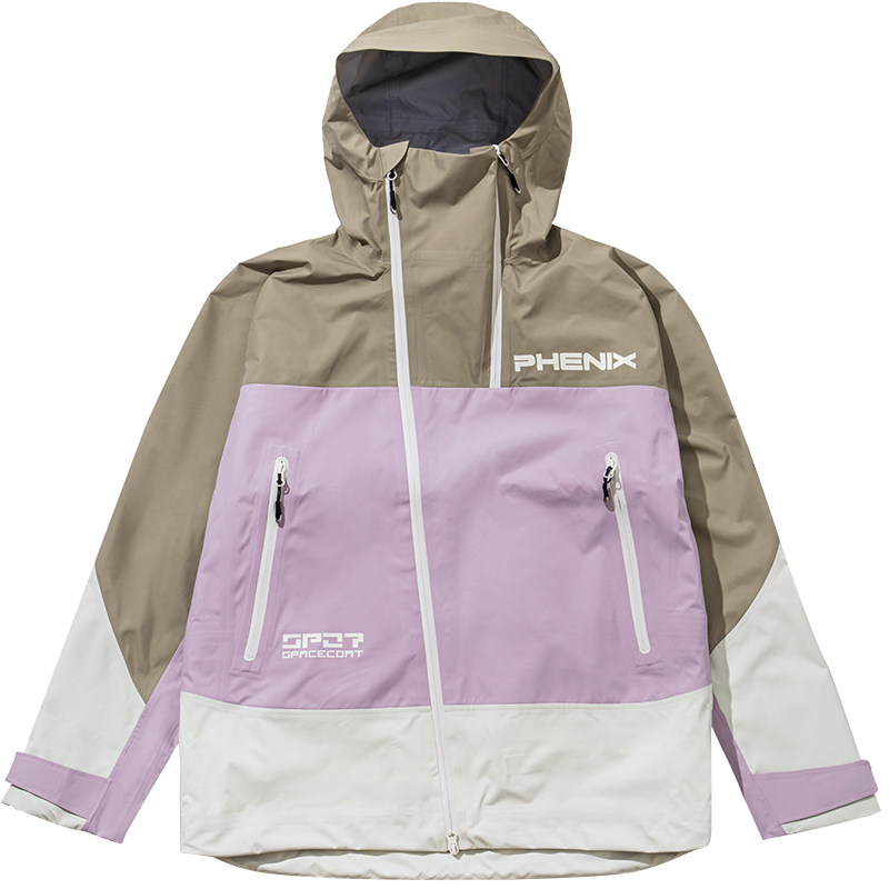 Phenix SKI Series Colorblock Waterproof Windproof Outdoor Jacket Unisex Khaki Pink. PEBU2WT20