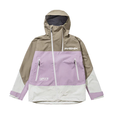Phenix SKI Series Colorblock Waterproof Windproof Outdoor Jacket Unisex Khaki Pink. PEBU2WT20