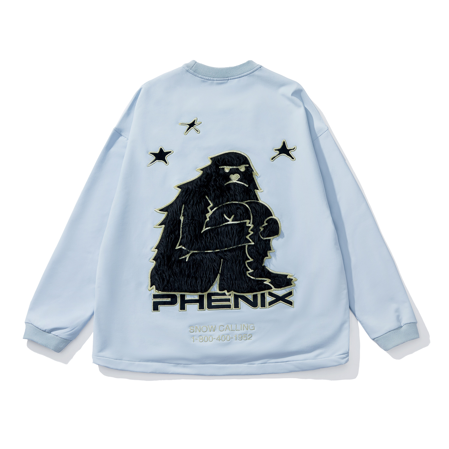 Lookbook 피닉스 스노우 몬스터 유니섹스 캐주얼 루즈핏 크루넥 긴팔 스웻셔츠 PEBU2WT13