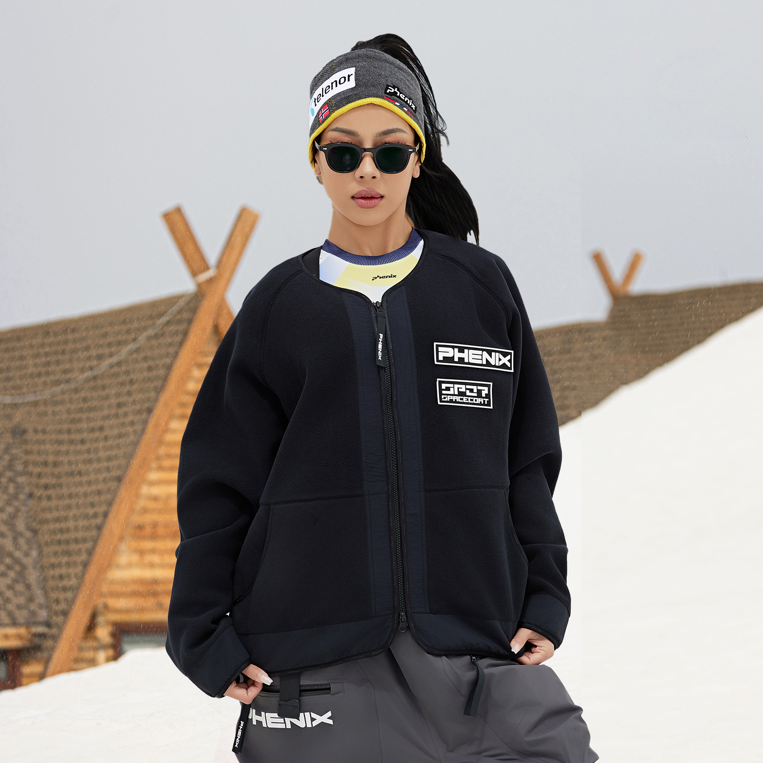 Details for Chaqueta Unisex Phenix SP27 Diseño Logo Manga Raglán Cómoda de Forro Polar Simple PEBU2KT17