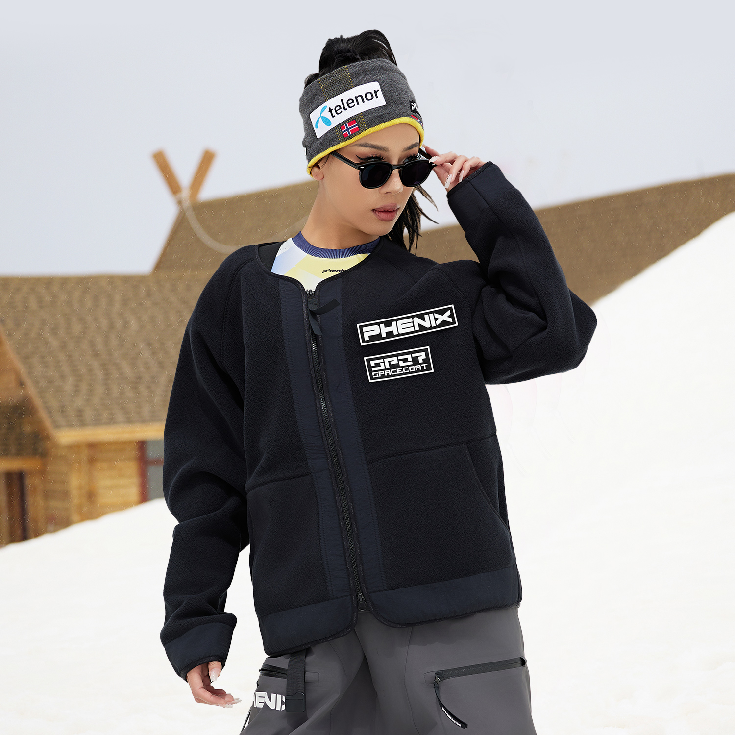 Sizing Chaqueta Unisex Phenix SP27 Diseño Logo Manga Raglán Cómoda de Forro Polar Simple PEBU2KT17