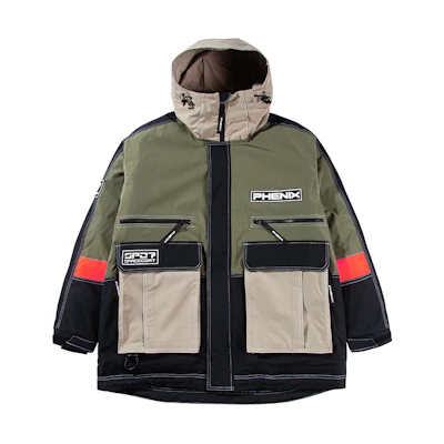 Phenix SP27 Series Retro Colorblock Logo Hoodie Snowboard Jacket Unisex PCFU2OT04
