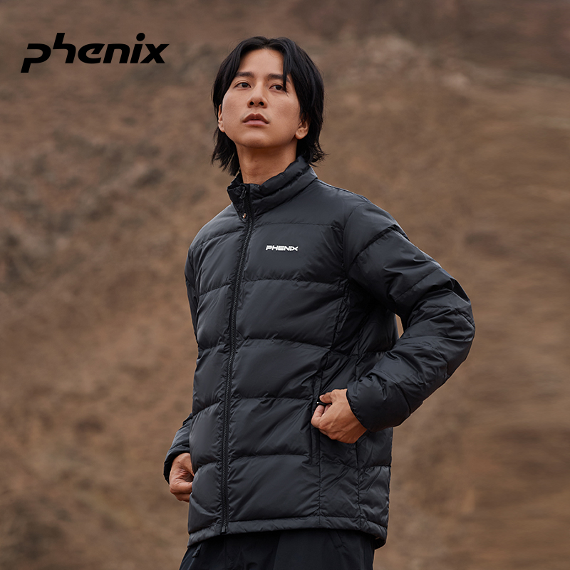 Shop Phenix SP27 系列純色Logo印花拉鍊羽絨外套 男女款 PEAU2OT70