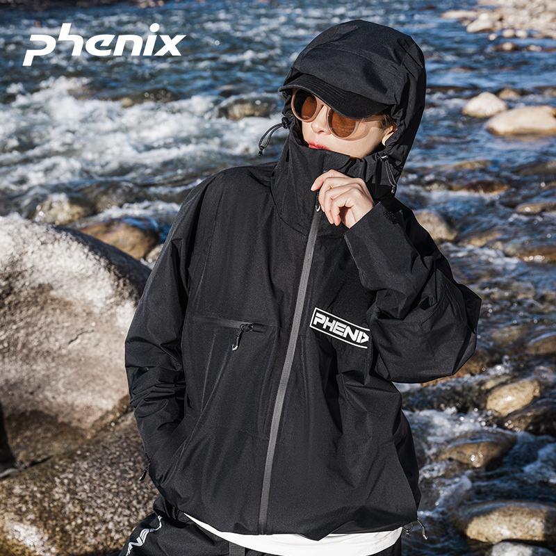 Shop 페닉스 SP27 유니섹스 방풍 방수 로고 후드 자켓 PEAU2WT09