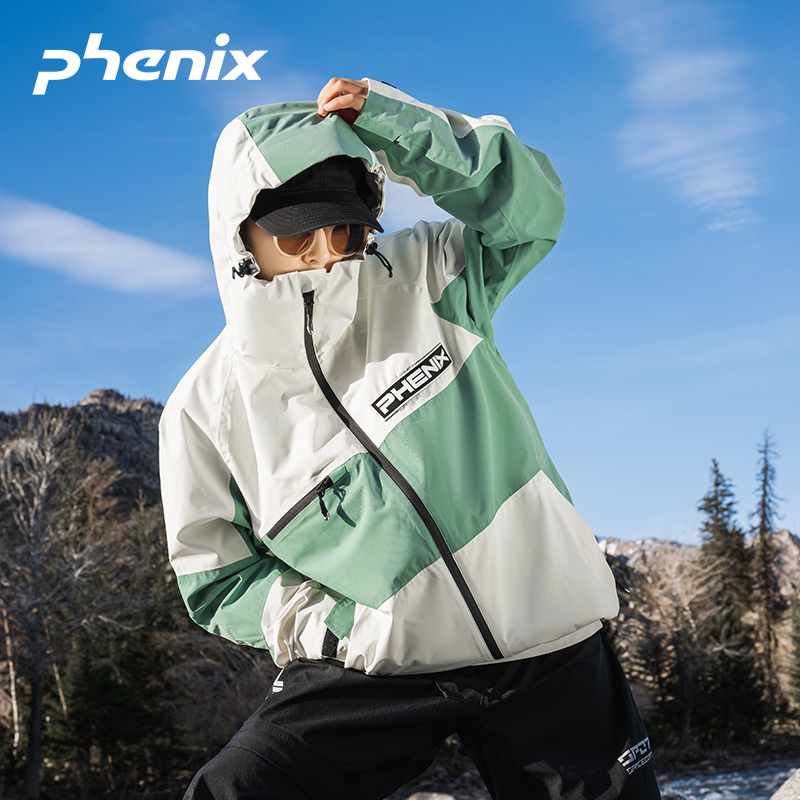 Sizing 페닉스 SP27 유니섹스 방풍 방수 로고 후드 자켓 PEAU2WT09