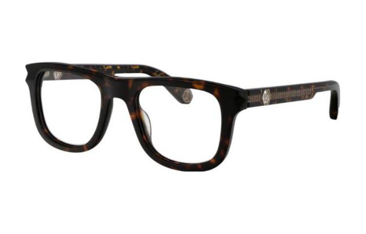 Order PHILIPP PLEIN 龍龜色方形板材光學眼鏡框，品牌標誌設計。 VPP023V0722