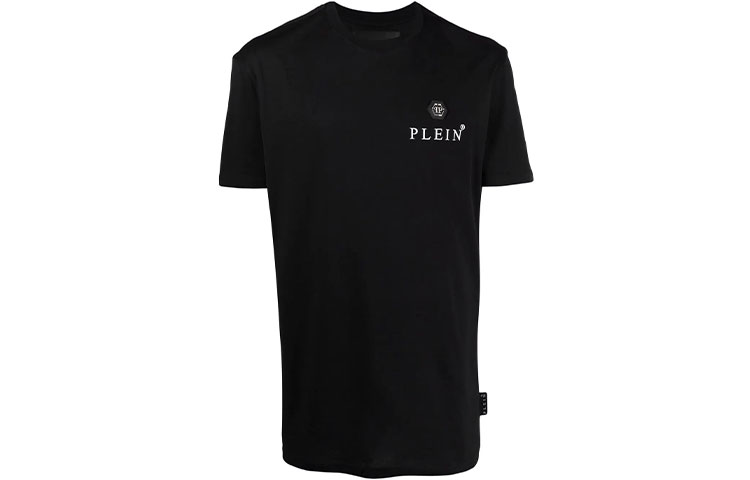 PHILIPP PLEIN  Black Crewneck T-Shirt with Letter Logo. MTK5119PJY002N-02