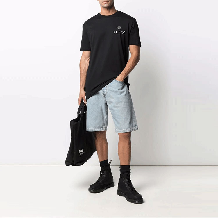 PHILIPP PLEIN  Black Crewneck T-Shirt with Letter Logo. MTK5119PJY002N-02 圖 3