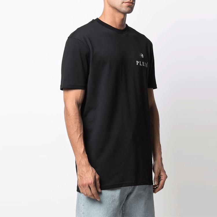 PHILIPP PLEIN  Black Crewneck T-Shirt with Letter Logo. MTK5119PJY002N-02 圖 5