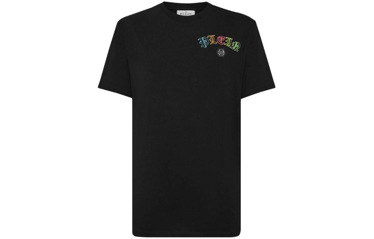 Order PHILIPP PLEIN 黑色水晶刺繡圓領短袖T恤 SADC-MTK6815-PJY002N-02