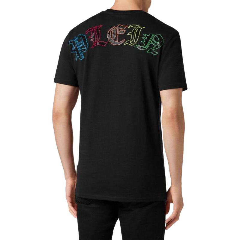 Purchase PHILIPP PLEIN 黑色水晶刺繡圓領短袖T恤 SADC-MTK6815-PJY002N-02