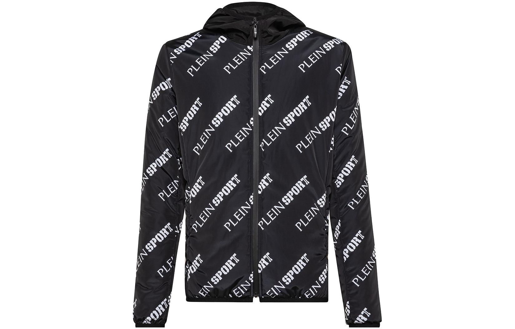 Philipp Plein  Black Hoodie Jacket with Letter Print and Zipper. F19C-MRB1209-SXV005N-02