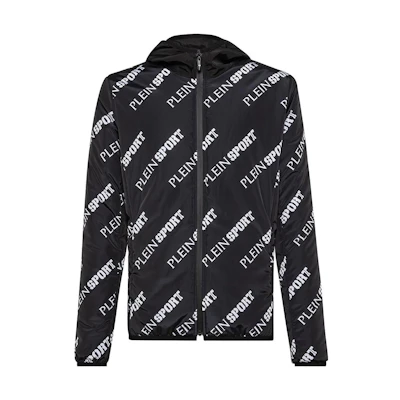 Philipp Plein Black Hoodie Jacket with Letter Print and Zipper. F19C-MRB1209-SXV005N-02