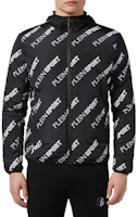 Shop Philipp Plein 黑色連帽外套,字母印花設計及拉鏈款式。 F19C-MRB1209-SXV005N-02
