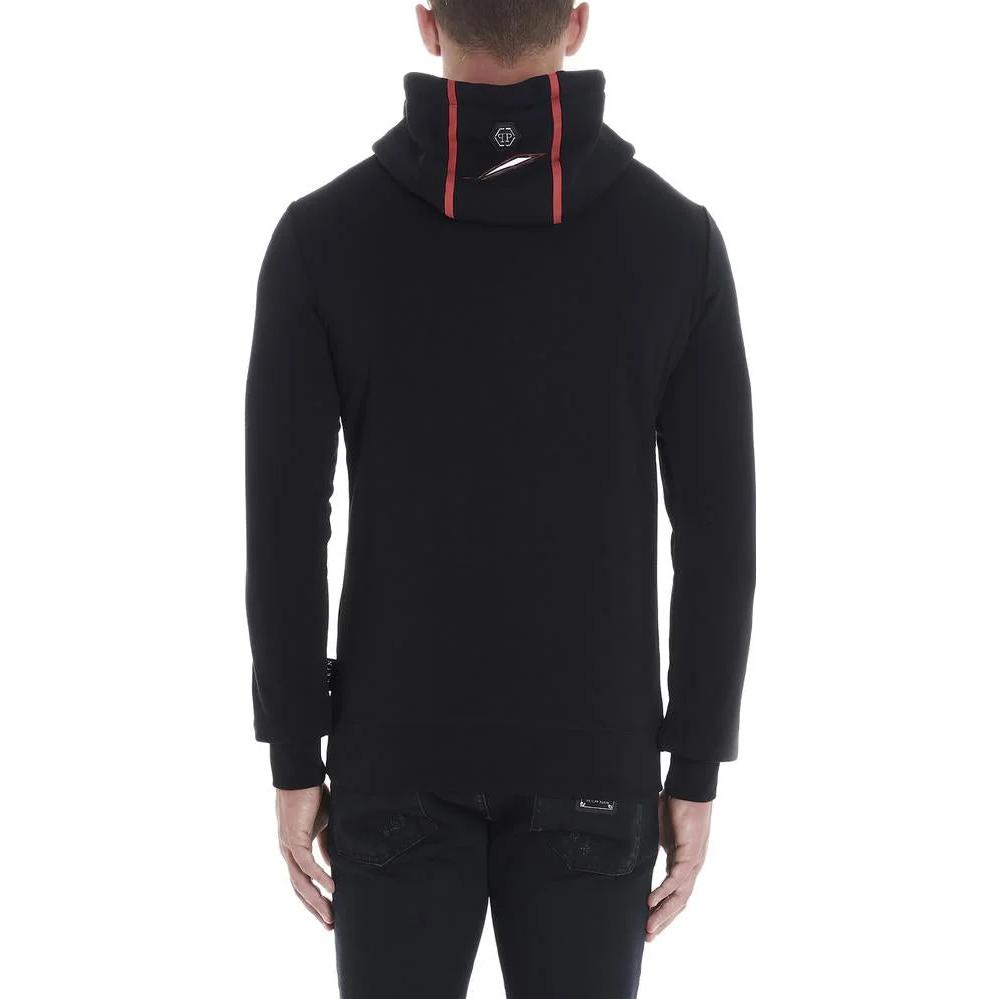 Lookbook PHILIPP PLEIN 黑色連帽衫印有Logo與抽繩設計 MJB1608-PJO002N-02