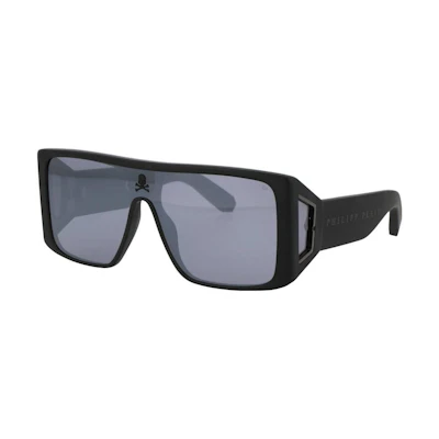 PHILIPP PLEIN Black Irregular Frame Fashion Sunglasses. SPP014M703X