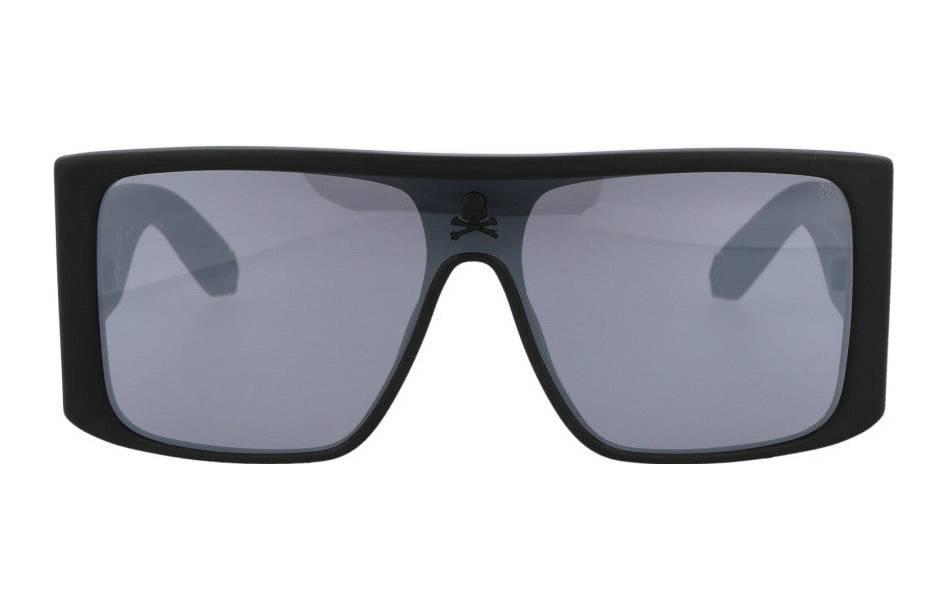 Lookbook PHILIPP PLEIN 黑色不規則框時尚太陽眼鏡. SPP014M703X