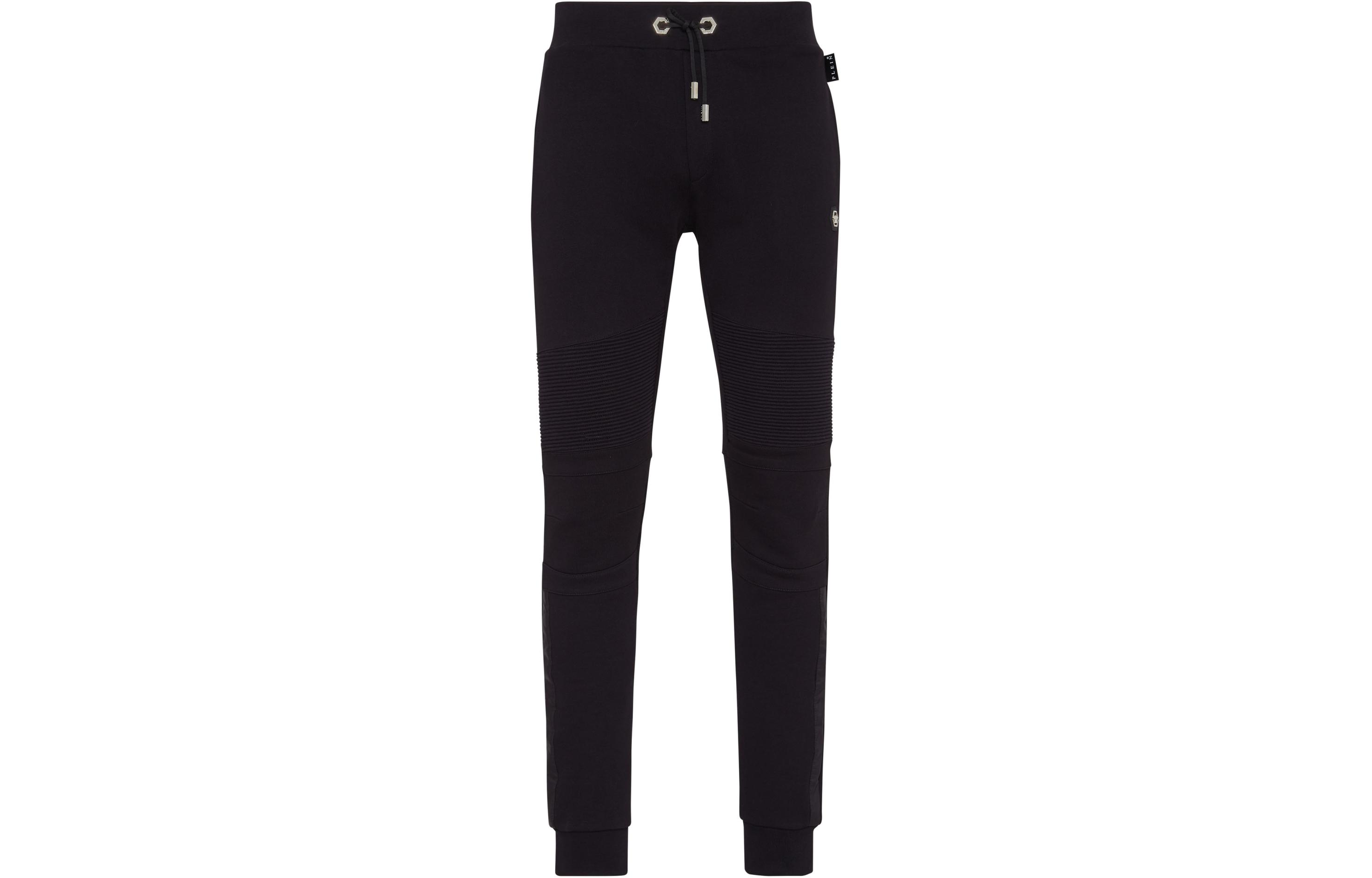 PHILIPP PLEIN  Black Jogging Trousers Solid Color Slim Fit Casual Pants P20C-MJT1623-PJO002N-02