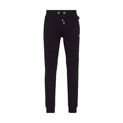 PHILIPP PLEIN Black Jogging Trousers Solid Color Slim Fit Casual Pants P20C-MJT1623-PJO002N-02