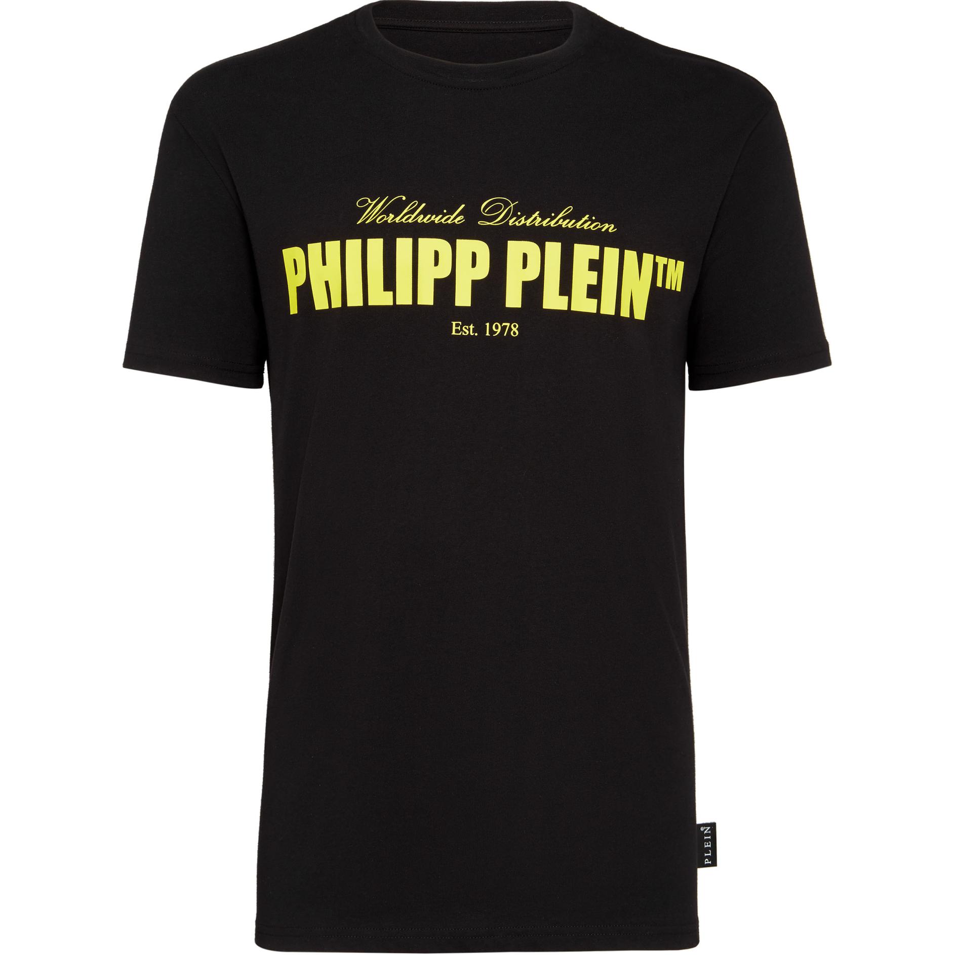 PHILIPP PLEIN  Black Logo Print Short Sleeve T-Shirt. MTK4267-PJY002N-0209