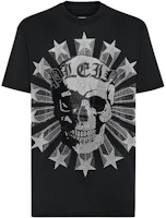 Order Philipp Plein 黑色水晶骷髏短袖T恤 FABC-MTK5638-PJY002N-02