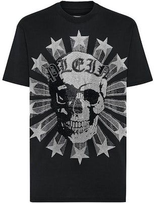 Philipp Plein 黑色水晶骷髏短袖T恤 FABC-MTK5638-PJY002N-02 Order Philipp Plein 黑色水晶骷髏短袖T恤 FABC-MTK5638-PJY002N-02