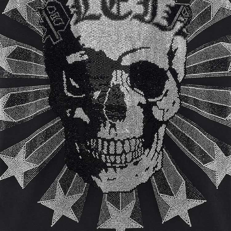 Details for Philipp Plein 黑色水晶骷髏短袖T恤 FABC-MTK5638-PJY002N-02